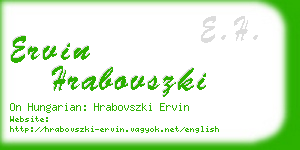 ervin hrabovszki business card